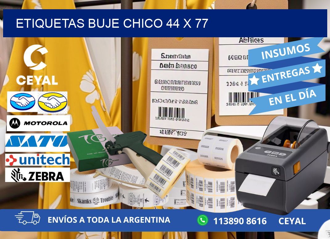 Etiquetas buje chico 44 x 77