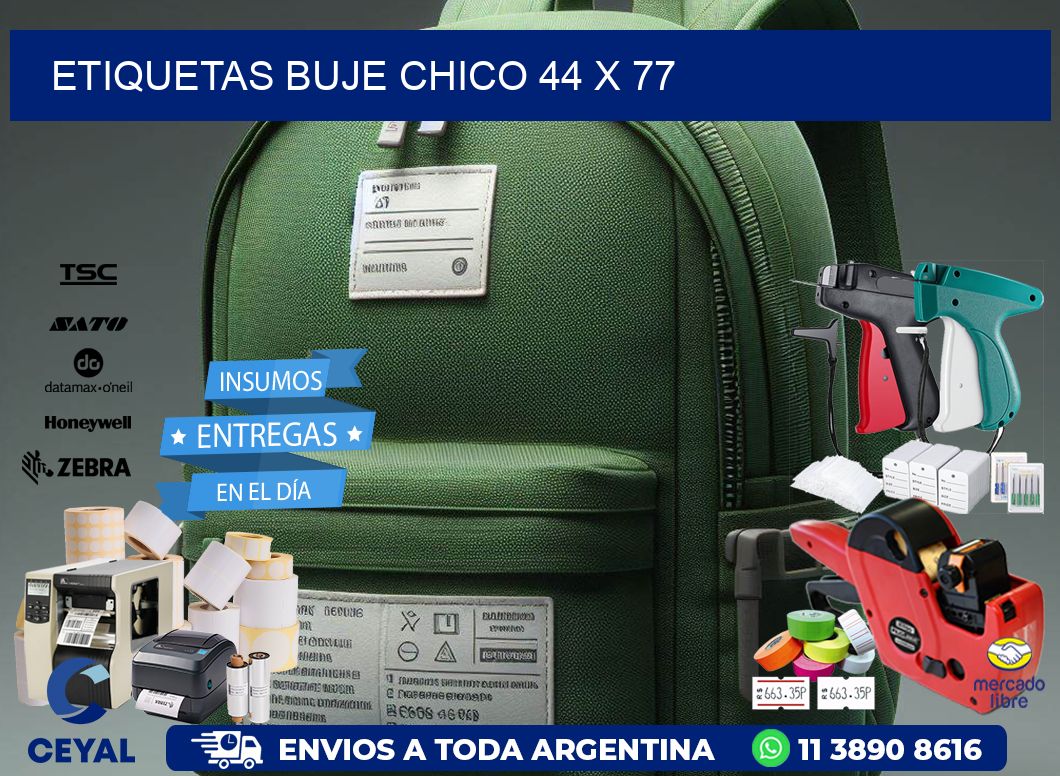 Etiquetas buje chico 44 x 77