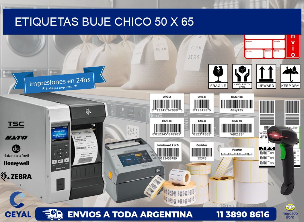 Etiquetas buje chico 50 x 65