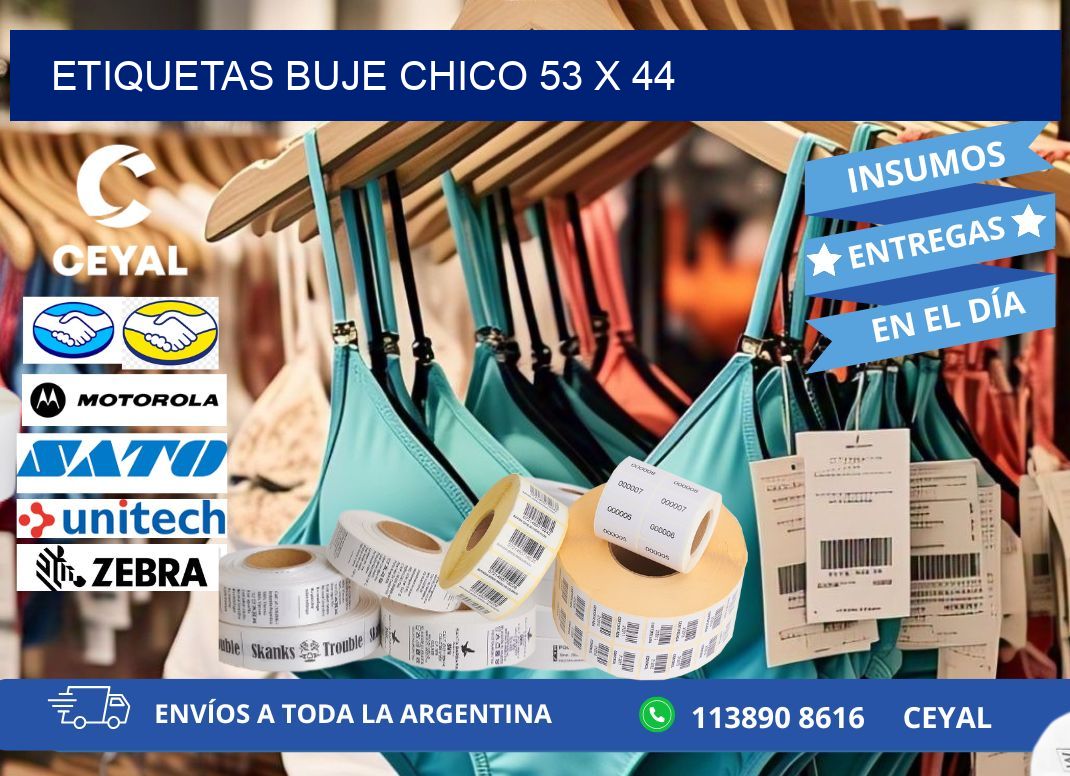 Etiquetas buje chico 53 x 44