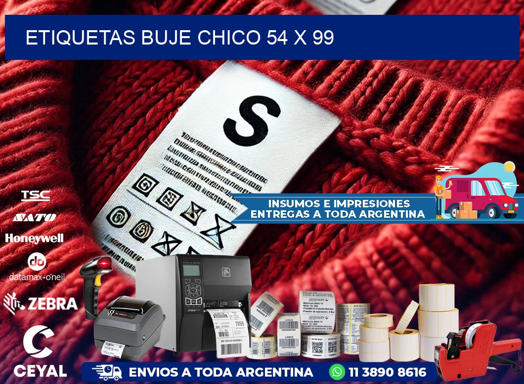 Etiquetas buje chico 54 x 99