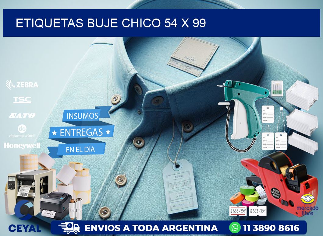 Etiquetas buje chico 54 x 99
