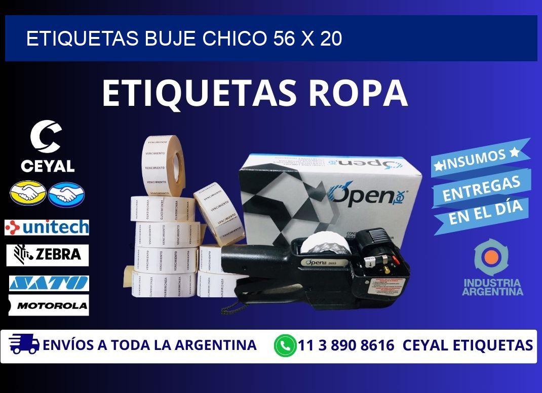 Etiquetas buje chico 56 x 20