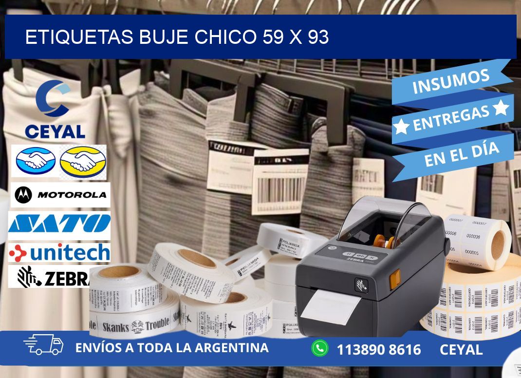 Etiquetas buje chico 59 x 93