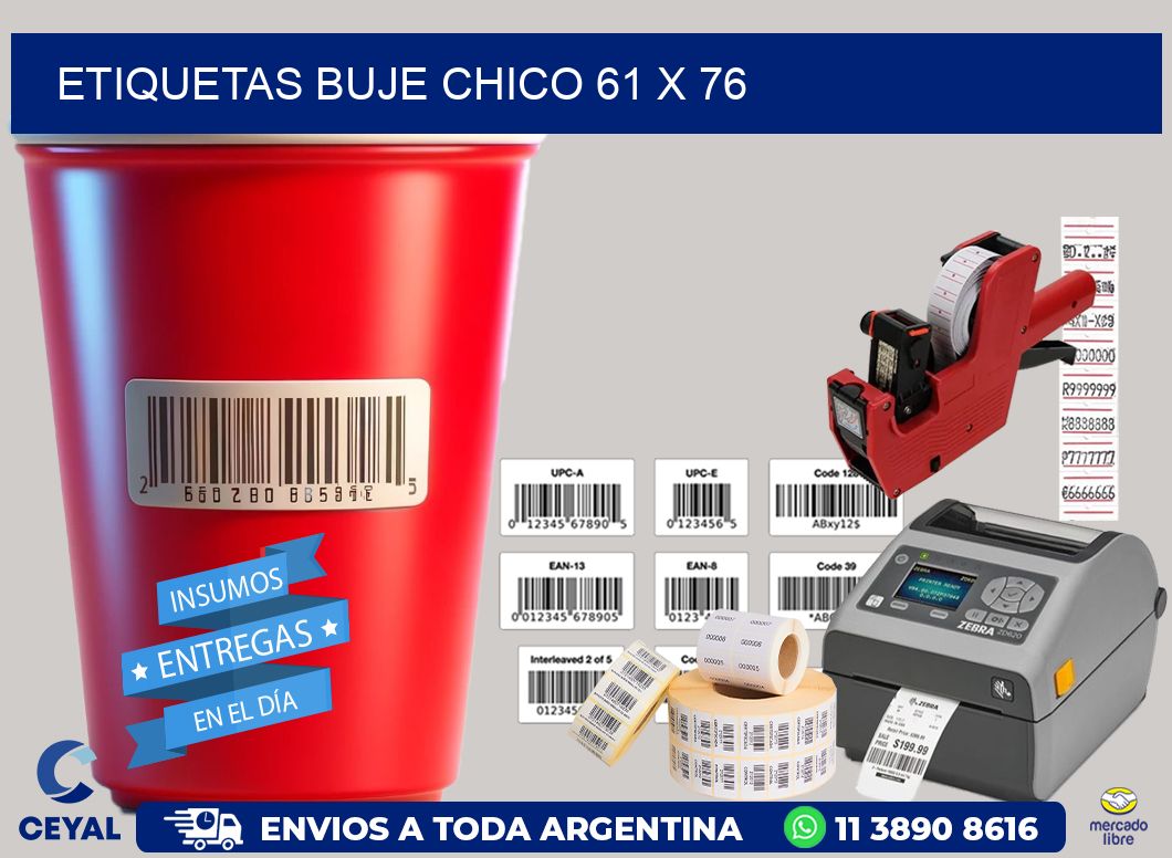 Etiquetas buje chico 61 x 76