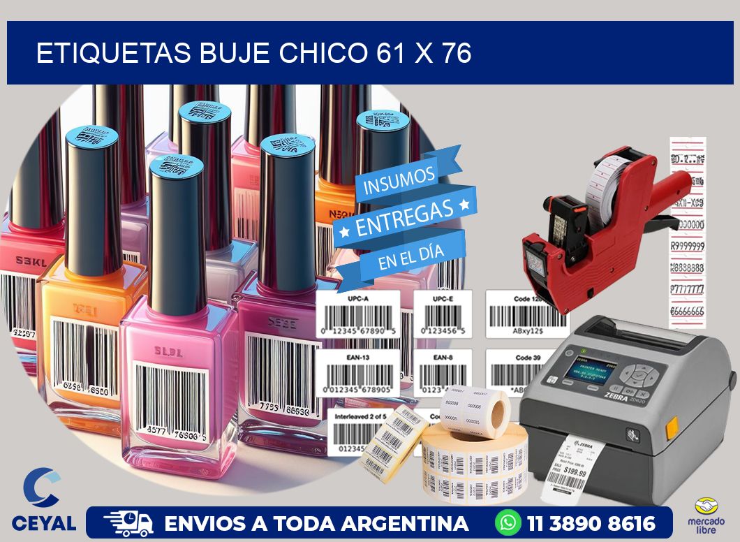 Etiquetas buje chico 61 x 76