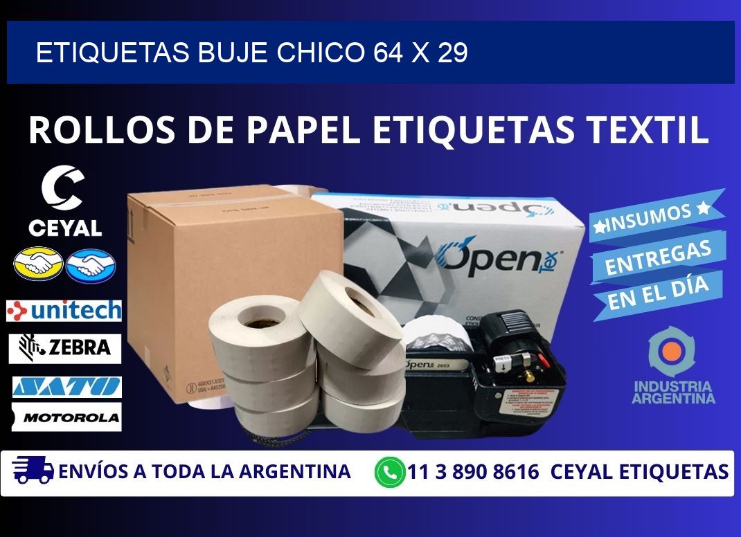 Etiquetas buje chico 64 x 29