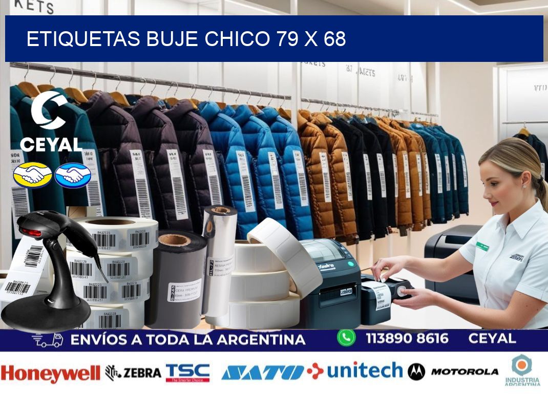Etiquetas buje chico 79 x 68