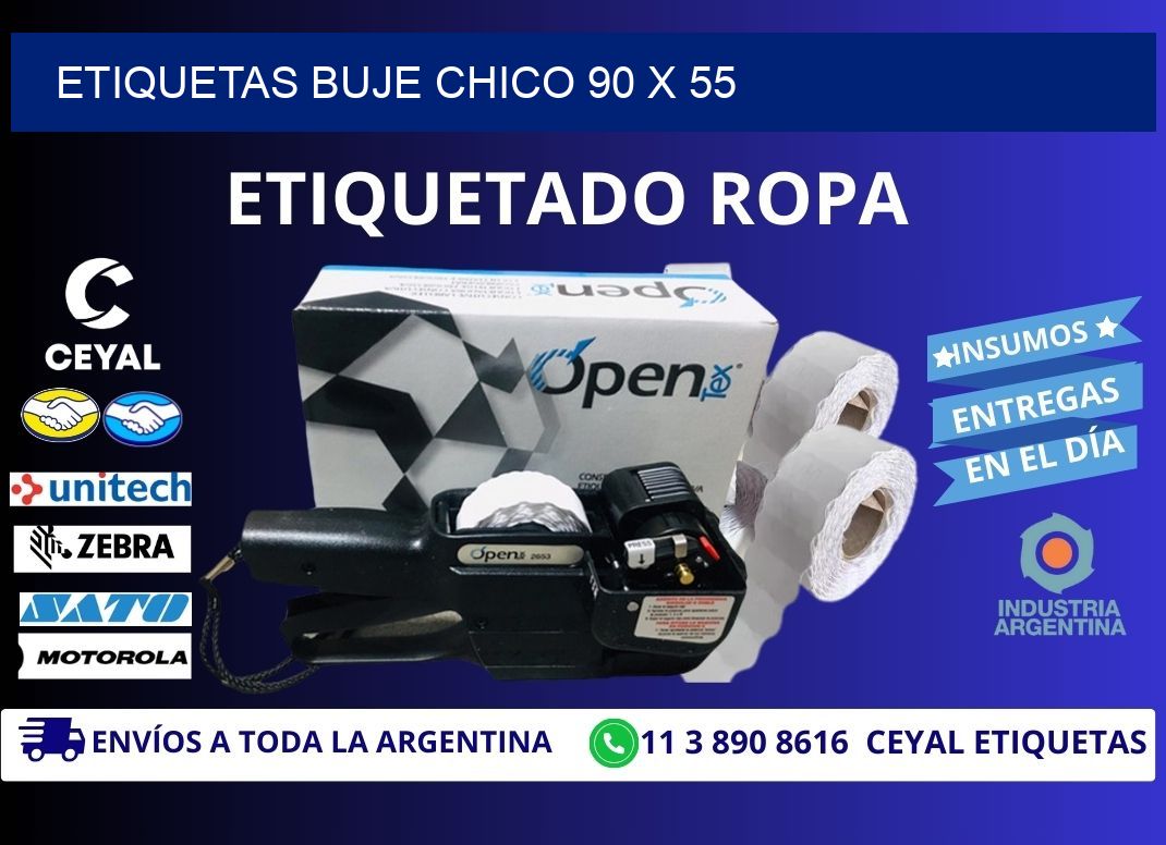 Etiquetas buje chico 90 x 55