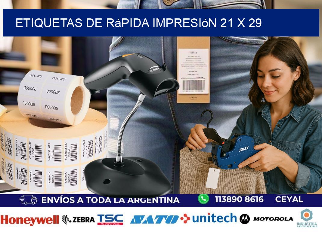 Etiquetas de rápida impresión 21 x 29