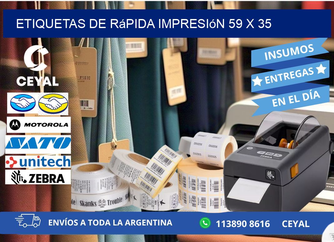 Etiquetas de rápida impresión 59 x 35