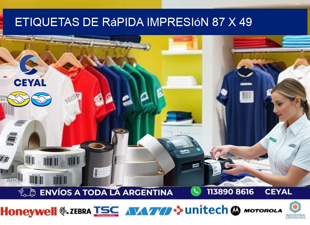 Etiquetas de rápida impresión 87 x 49
