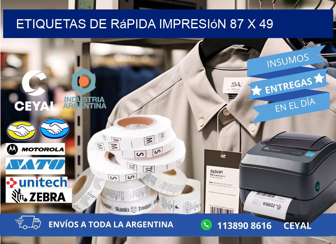 Etiquetas de rápida impresión 87 x 49