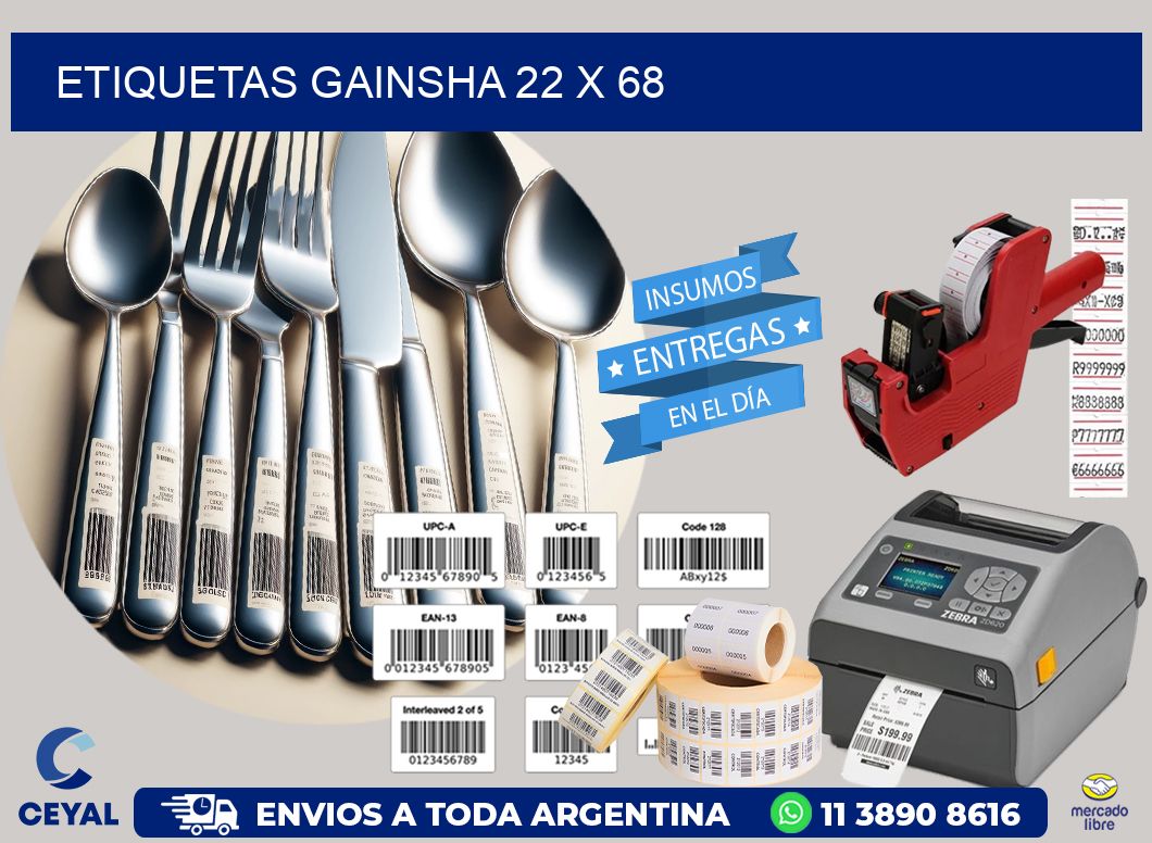 Etiquetas gainsha 22 x 68
