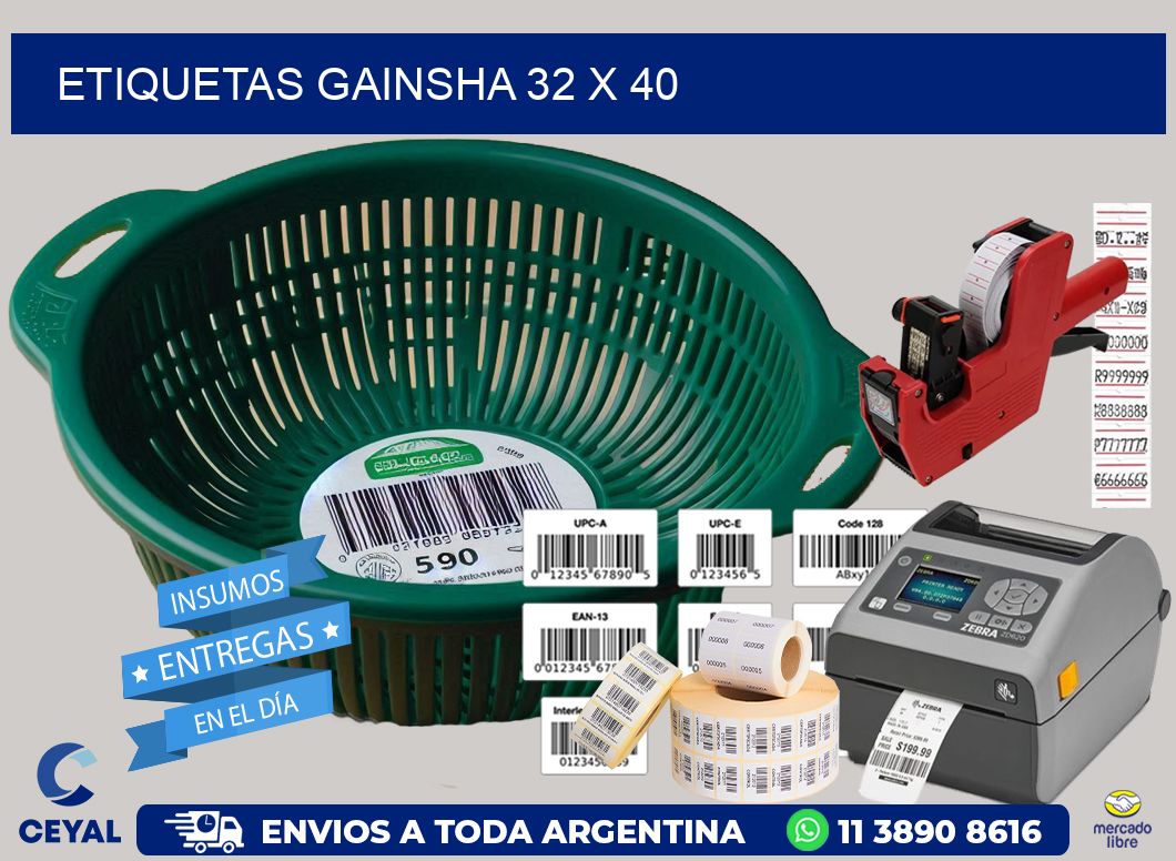Etiquetas gainsha 32 x 40