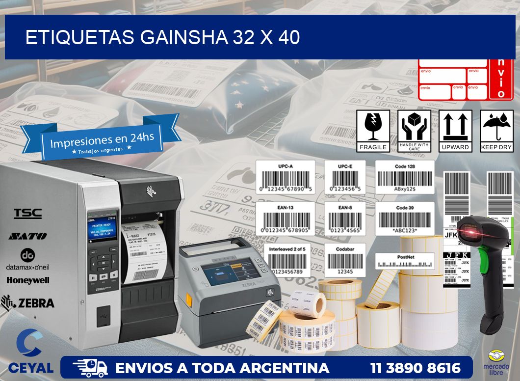 Etiquetas gainsha 32 x 40