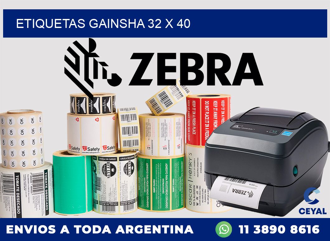 Etiquetas gainsha 32 x 40