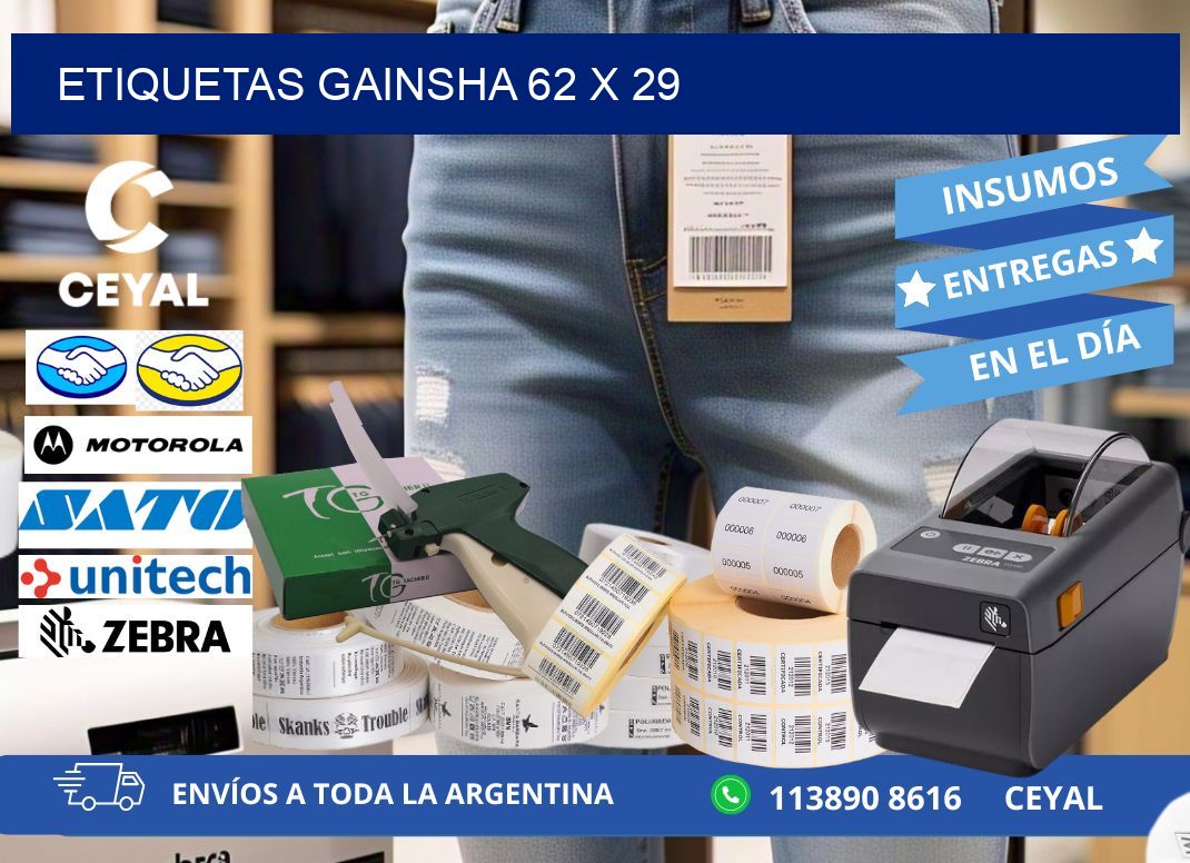 Etiquetas gainsha 62 x 29