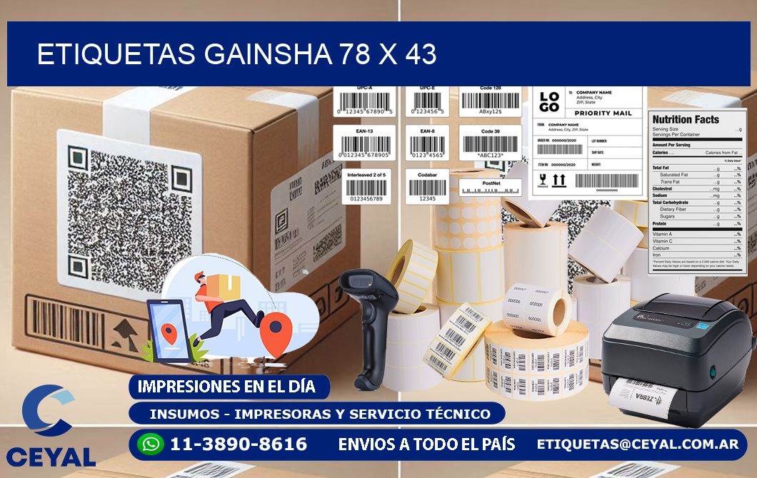 Etiquetas gainsha 78 x 43