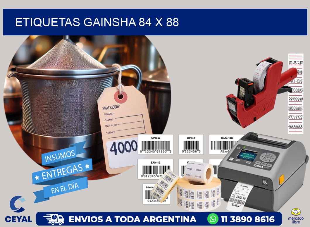 Etiquetas gainsha 84 x 88