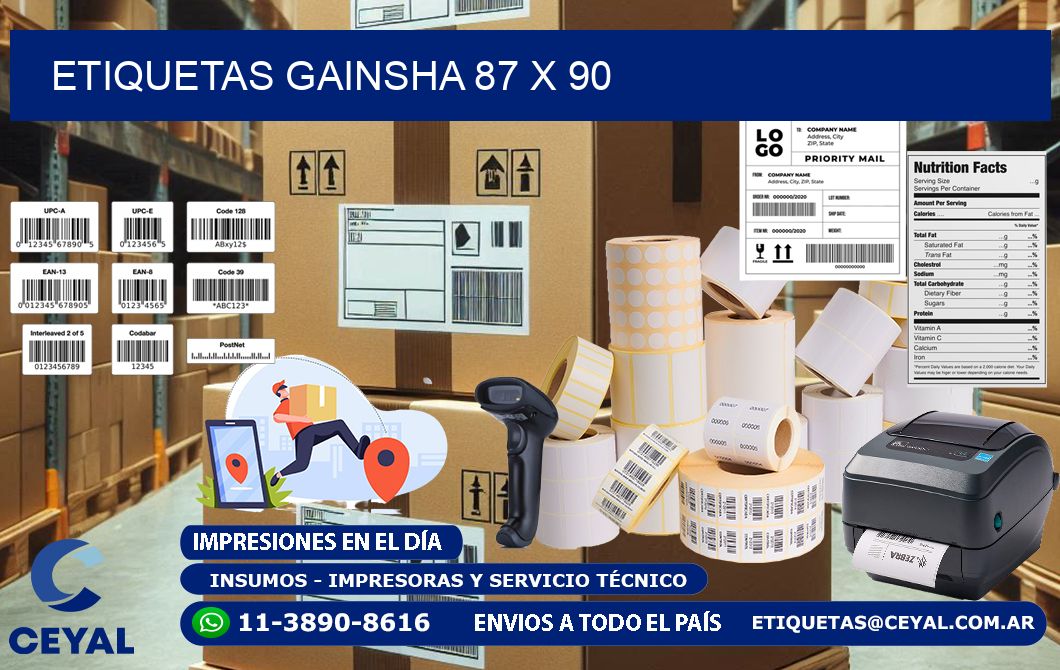 Etiquetas gainsha 87 x 90