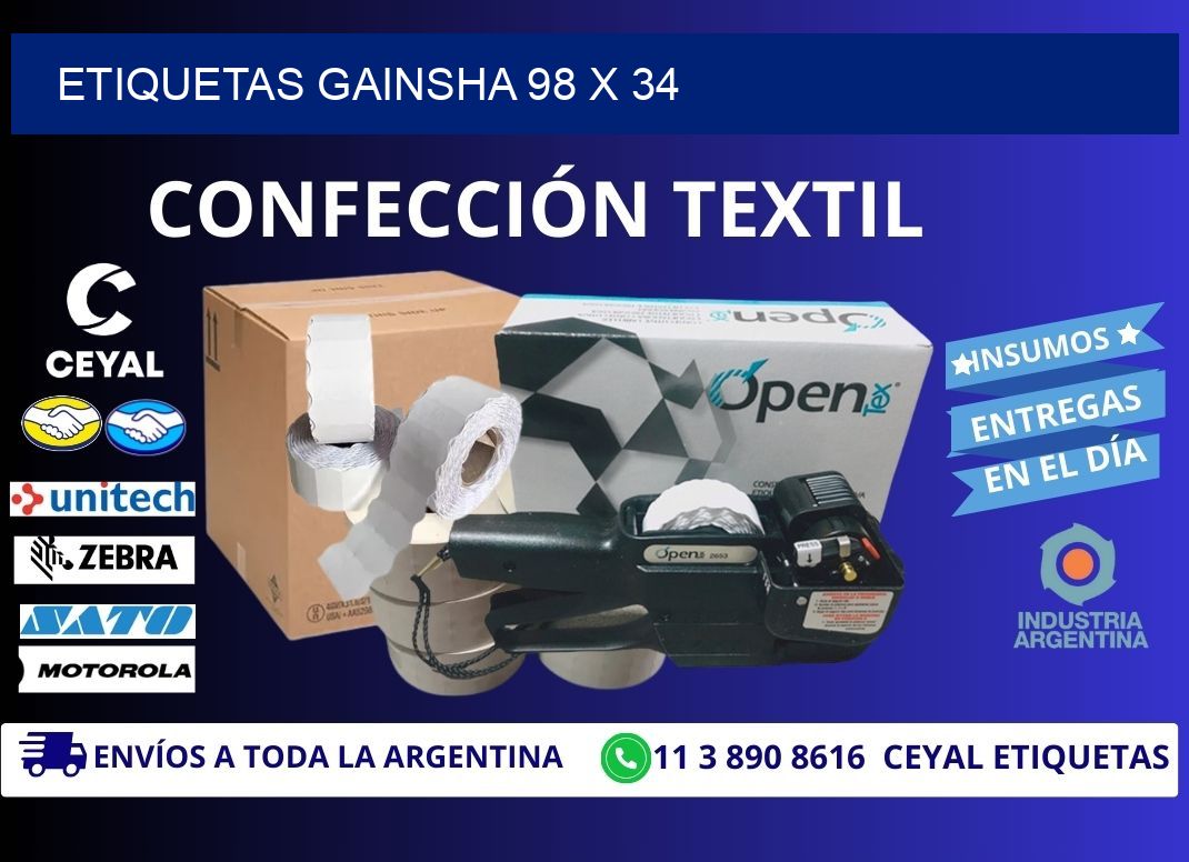 Etiquetas gainsha 98 x 34