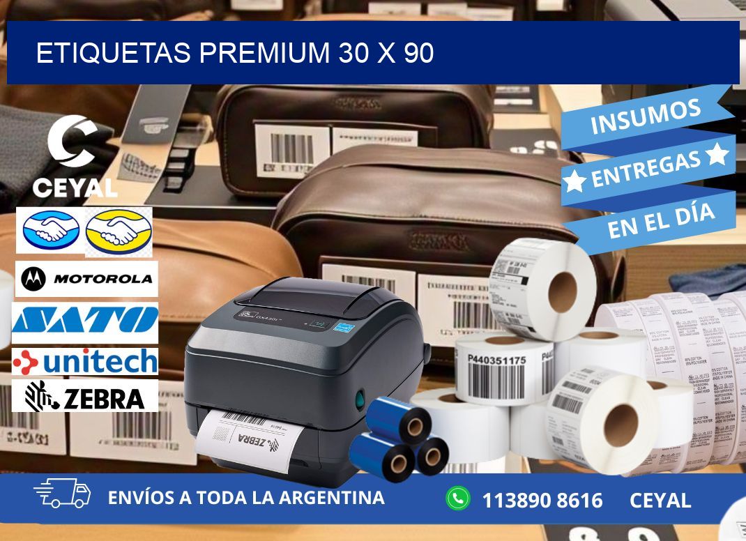Etiquetas premium 30 x 90