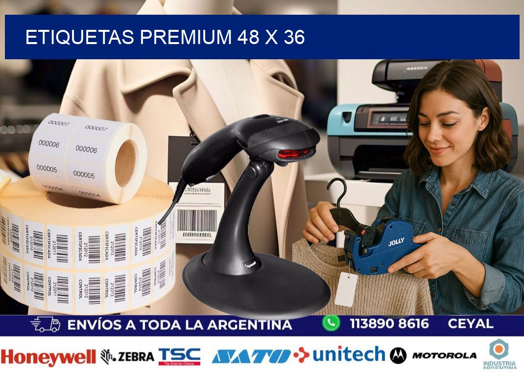 Etiquetas premium 48 x 36