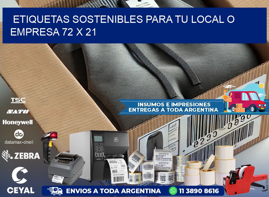 Etiquetas sostenibles para tu local o empresa 72 x 21