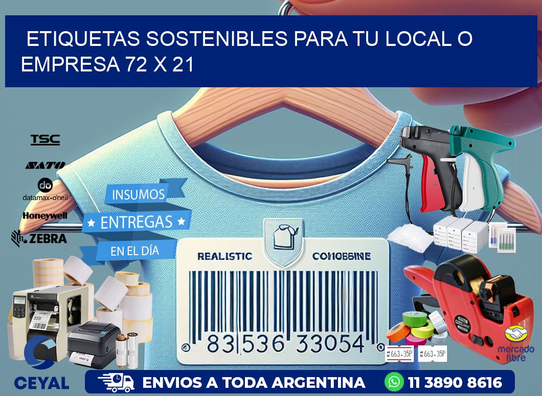 Etiquetas sostenibles para tu local o empresa 72 x 21
