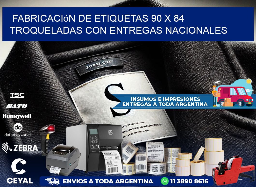Fabricación de etiquetas 90 x 84 troqueladas con entregas nacionales