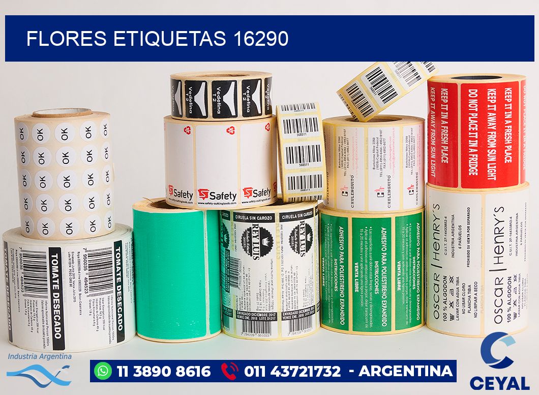 Flores etiquetas 16290