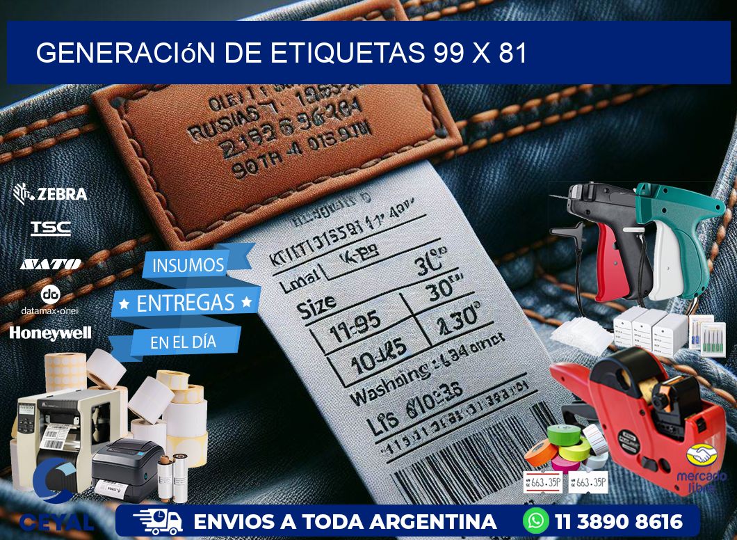 Generación de etiquetas 99 x 81