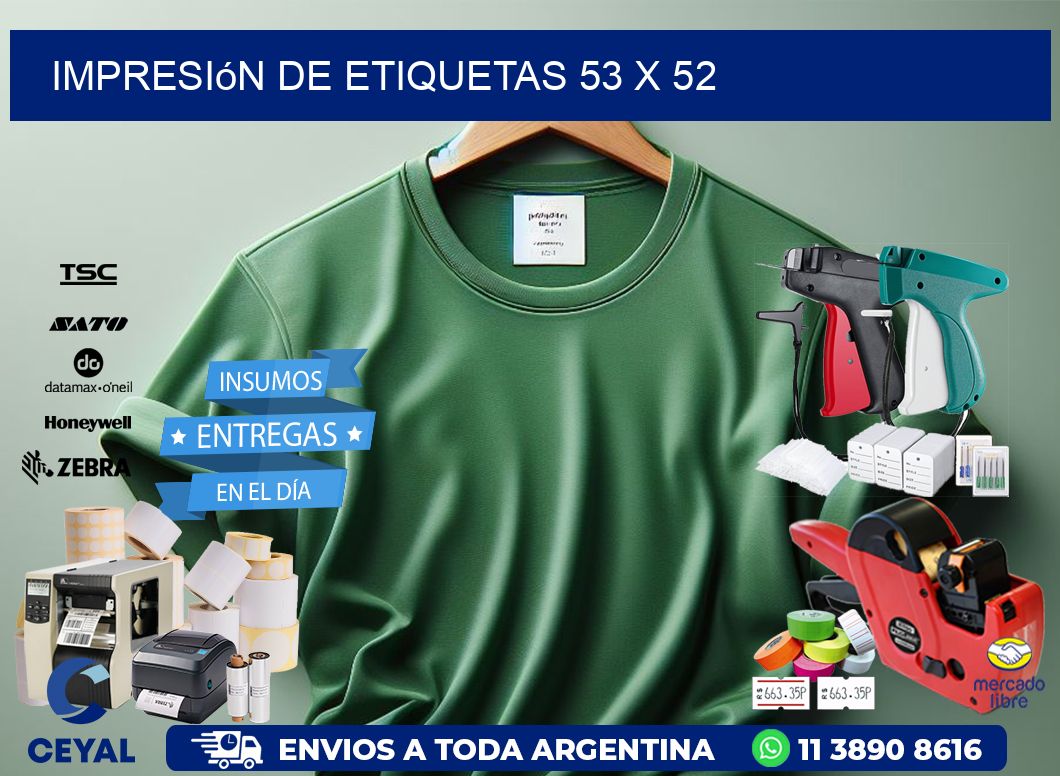 Impresión de etiquetas 53 x 52