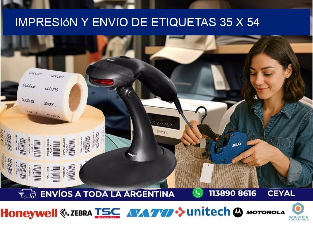 Impresión y envío de etiquetas 35 x 54