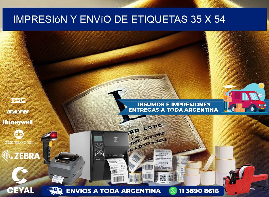 Impresión y envío de etiquetas 35 x 54
