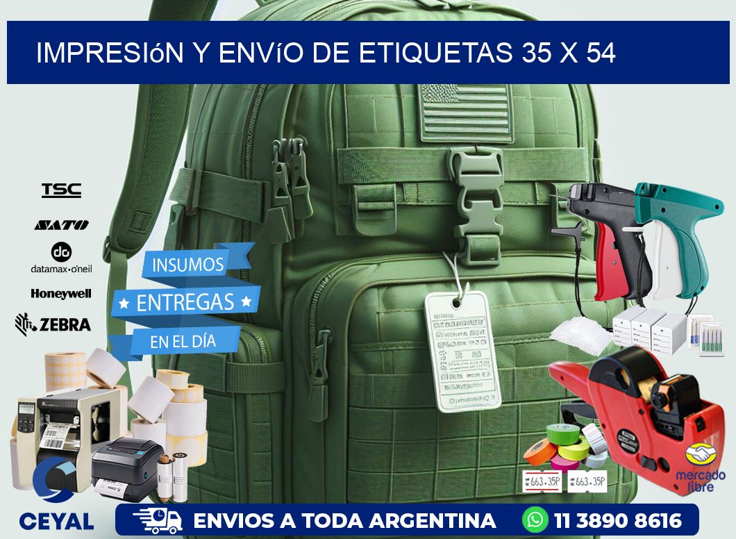 Impresión y envío de etiquetas 35 x 54