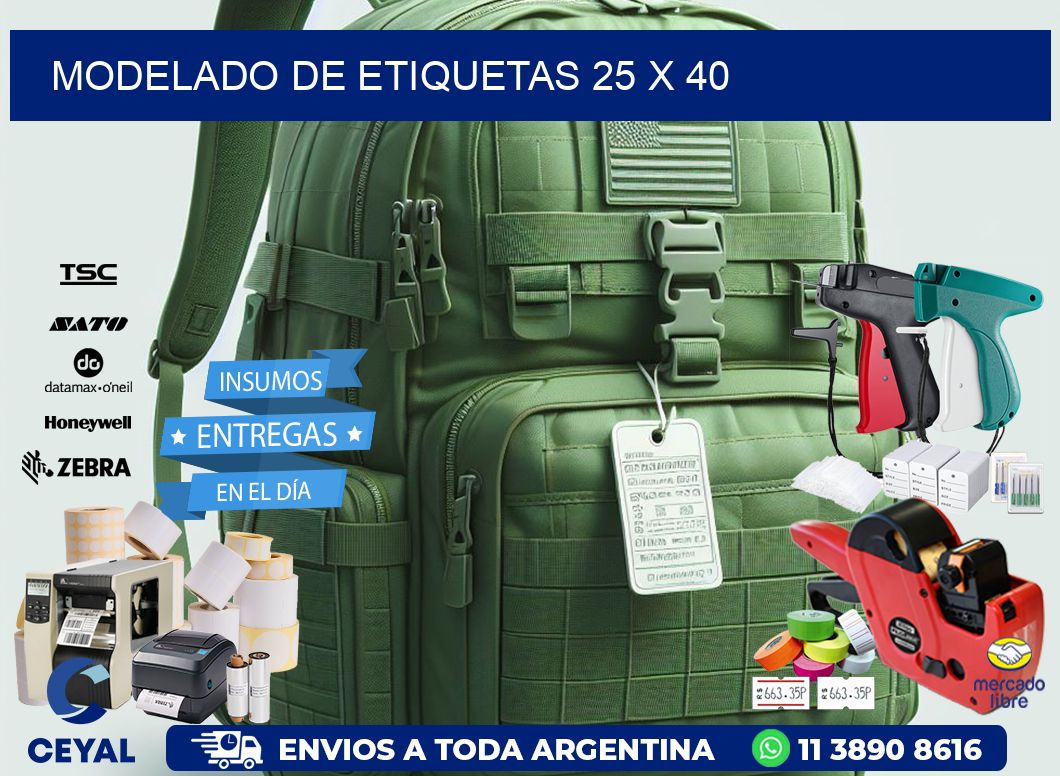 Modelado de etiquetas 25 x 40