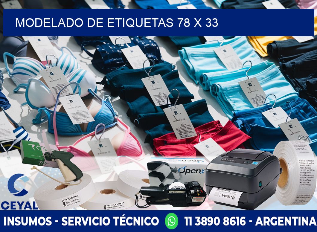 Modelado de etiquetas 78 x 33
