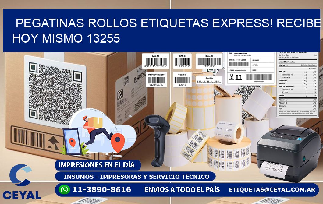 Pegatinas rollos etiquetas Express! Recibe Hoy Mismo 13255