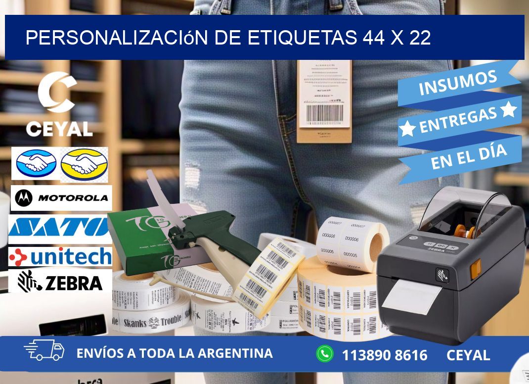 Personalización de etiquetas 44 x 22