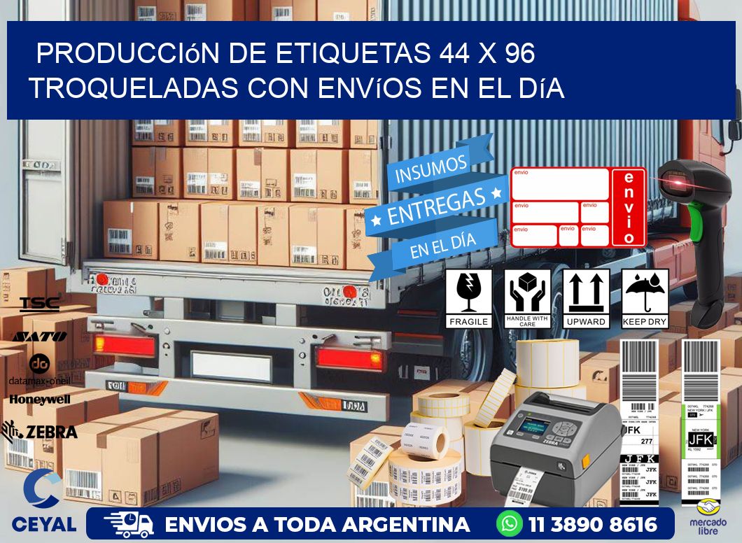 Producción de etiquetas 44 x 96 troqueladas con envíos en el día