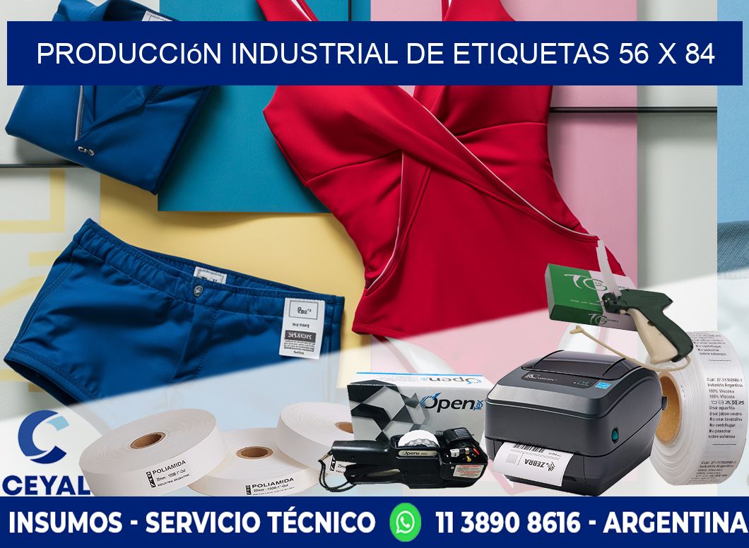 Producción industrial de etiquetas 56 x 84