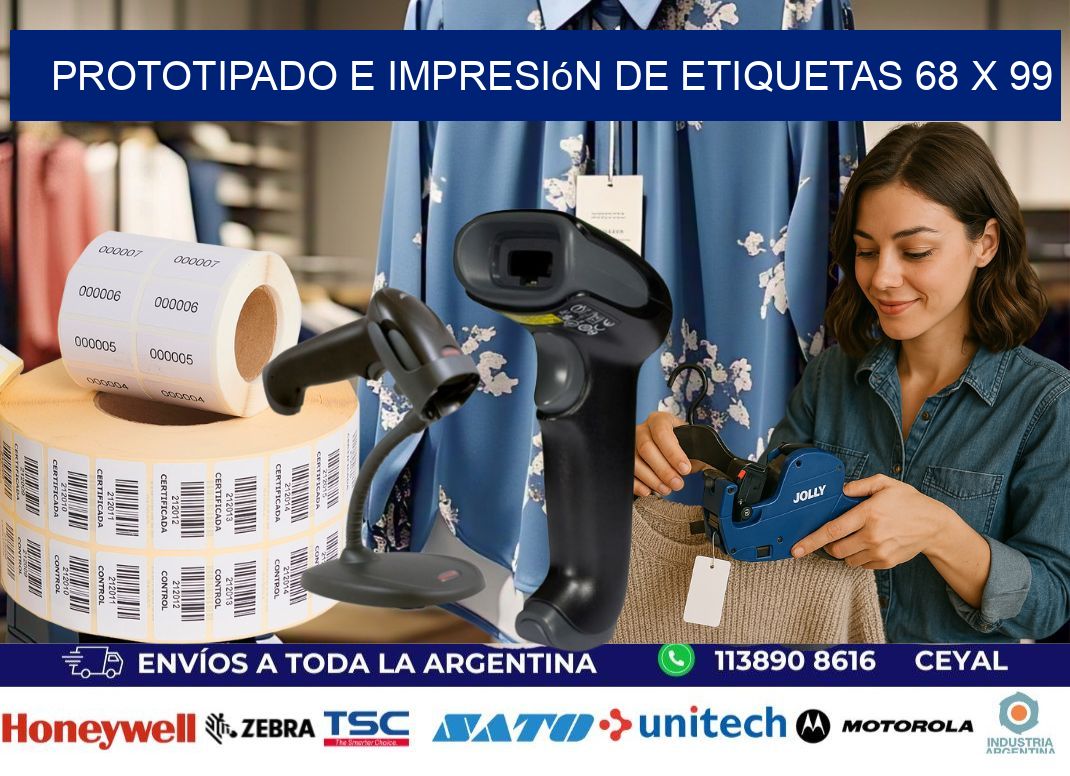 Prototipado e impresión de etiquetas 68 x 99