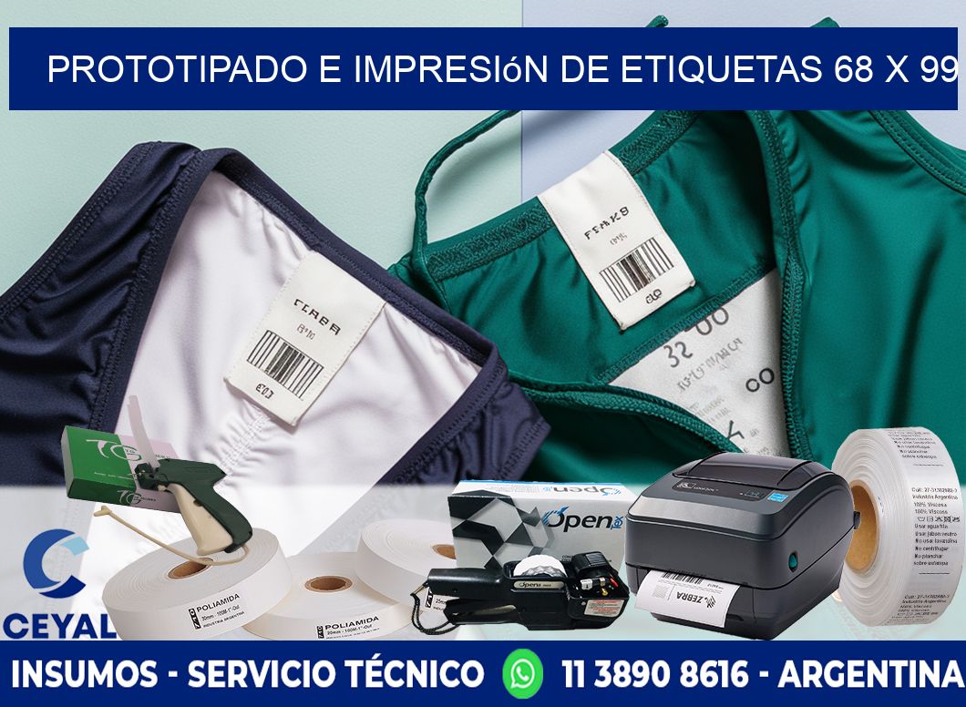 Prototipado e impresión de etiquetas 68 x 99