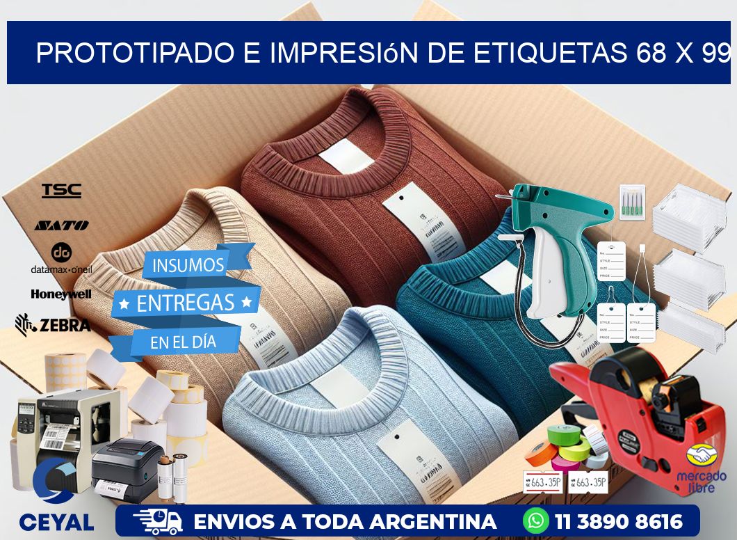 Prototipado e impresión de etiquetas 68 x 99