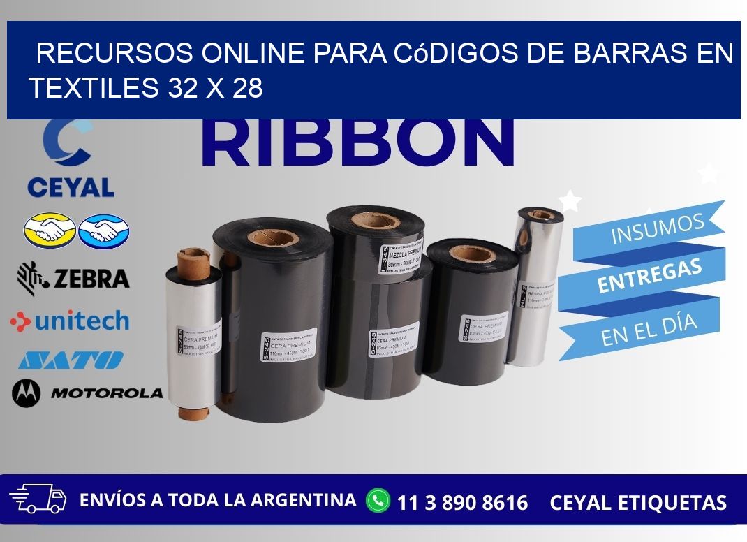 Recursos Online para Códigos de Barras en Textiles 32 x 28