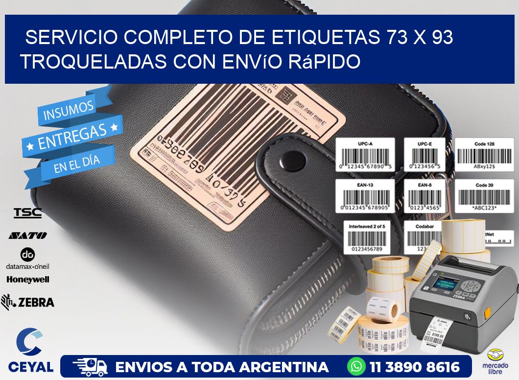 Servicio completo de etiquetas 73 x 93 troqueladas con envío rápido