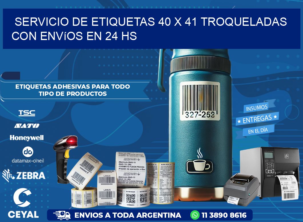 Servicio de etiquetas 40 x 41 troqueladas con envíos en 24 hs
