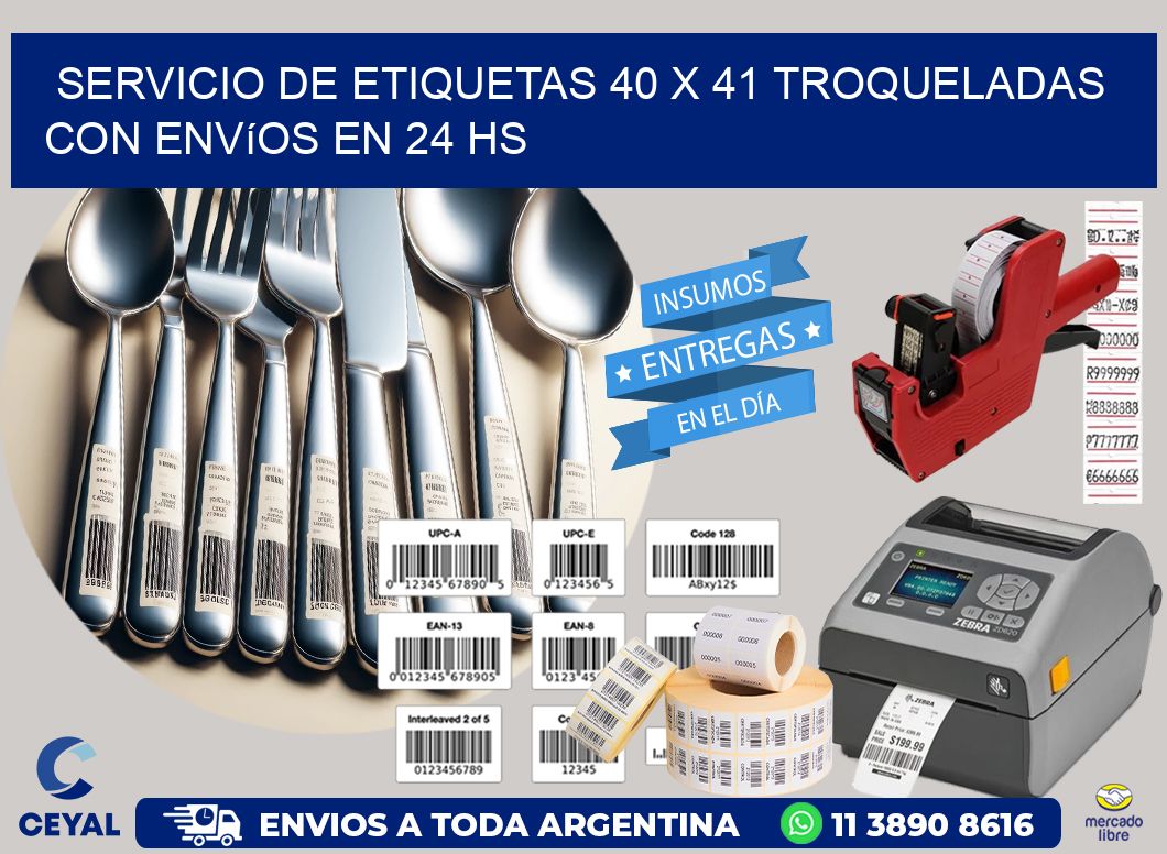 Servicio de etiquetas 40 x 41 troqueladas con envíos en 24 hs